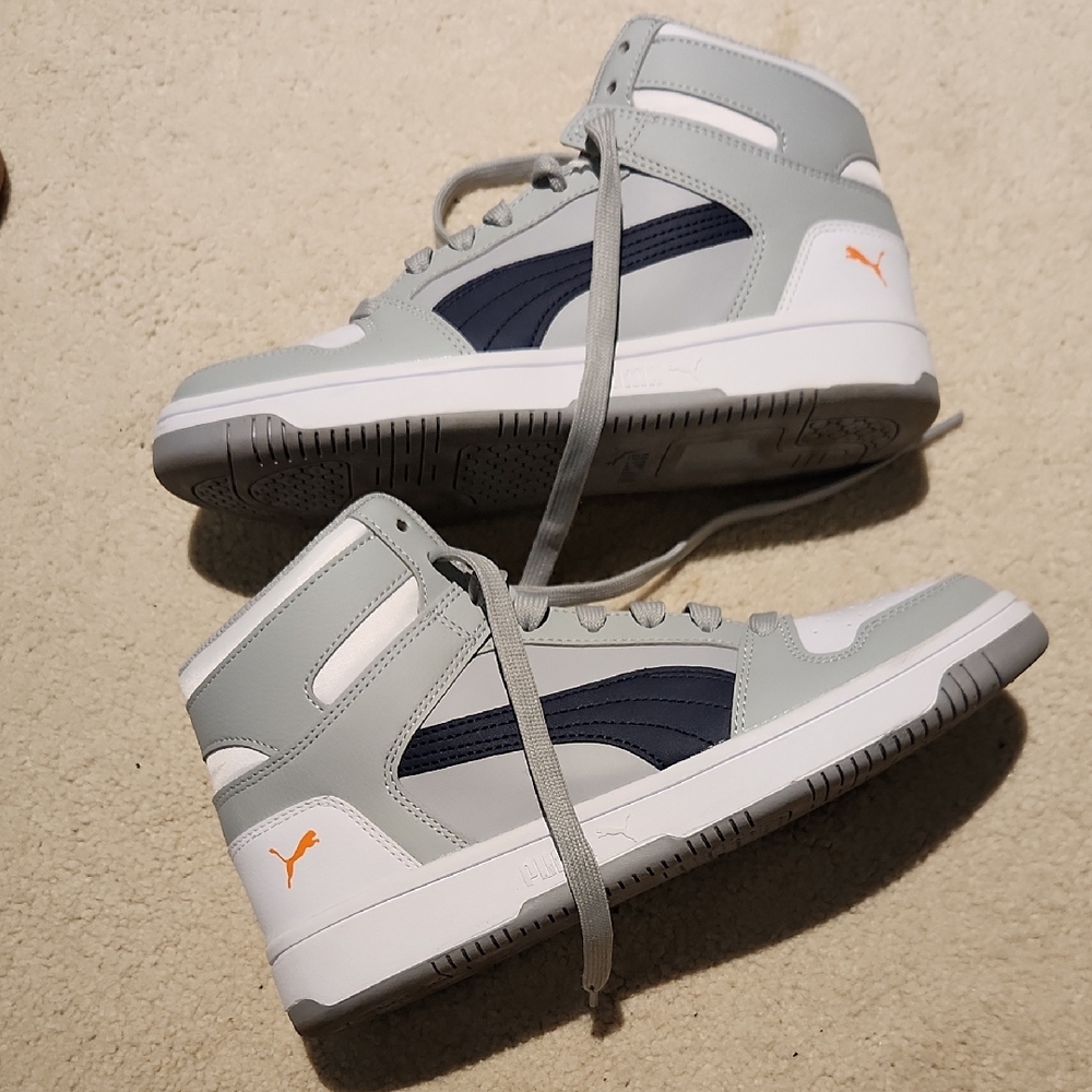 Puma High-Top Sneakers in Gray and Navy